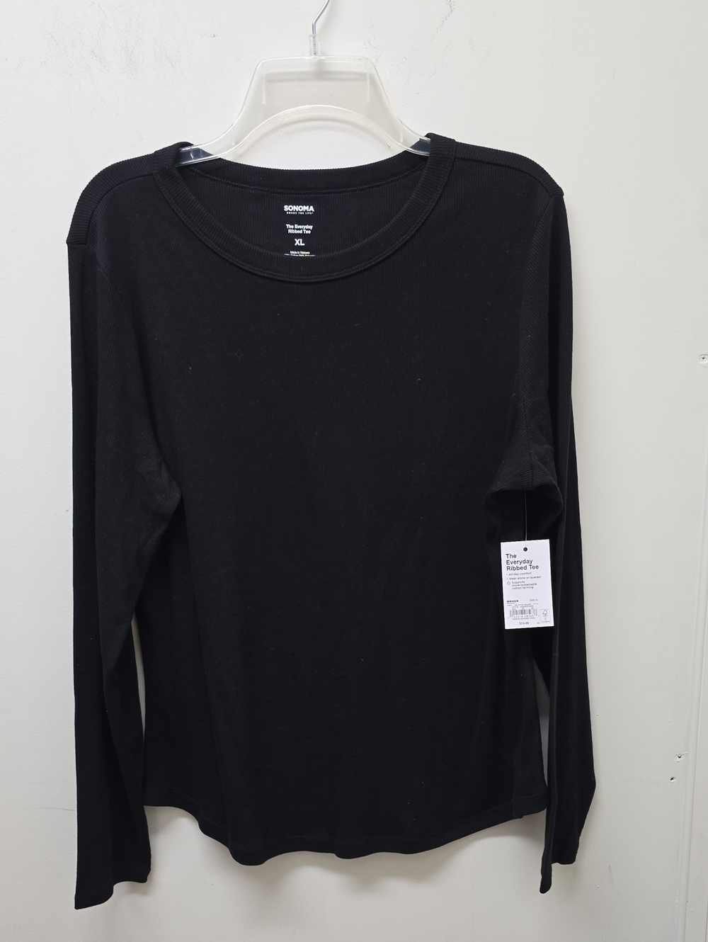 Sonoma Black Long-Sleeve Crewneck Shirt - Size XXL